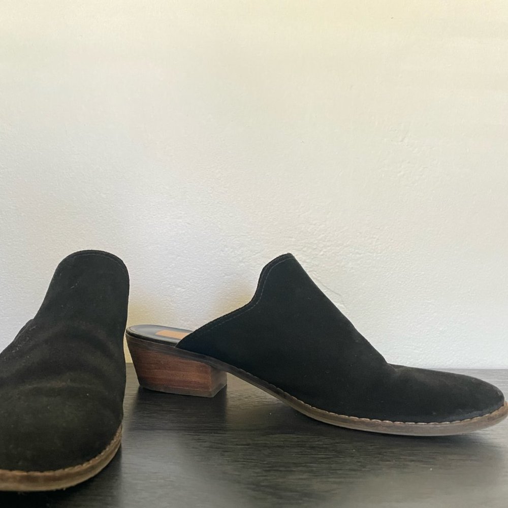 DOLCE VITA Black Suede Heeled Mules